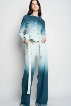 Clearance Marques ' Almeida OMBRE DENIM BOYFRIEND JEANS WITH BELTS BLUE