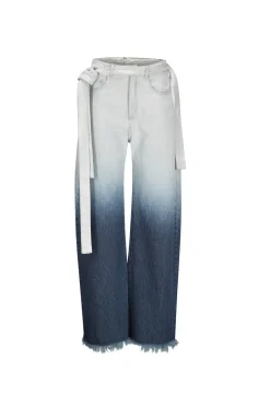 Clearance Marques ' Almeida OMBRE DENIM BOYFRIEND JEANS WITH BELTS BLUE