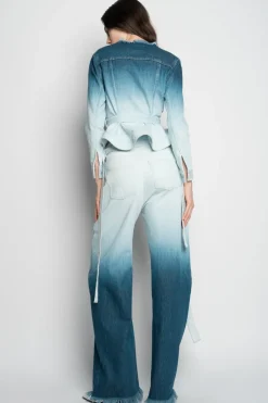 Clearance Marques ' Almeida OMBRE DENIM BOYFRIEND JEANS WITH BELTS BLUE