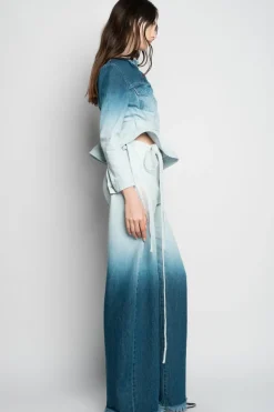 Clearance Marques ' Almeida OMBRE DENIM BOYFRIEND JEANS WITH BELTS BLUE