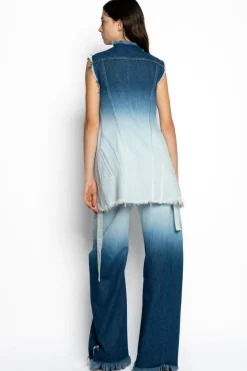 Outlet Marques ' Almeida OMBRE DENIM PUSHED-BACK VEST BLUE