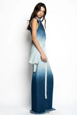 Outlet Marques ' Almeida OMBRE DENIM PUSHED-BACK VEST BLUE