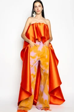 Clearance Marques ' Almeida ORANGE AND PINK TIE DYE BOYFRIEND TROUSERS MULTICOLOUR