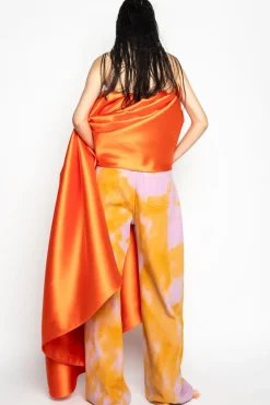 Clearance Marques ' Almeida ORANGE AND PINK TIE DYE BOYFRIEND TROUSERS MULTICOLOUR