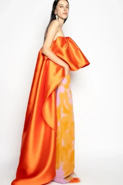 Clearance Marques ' Almeida ORANGE AND PINK TIE DYE BOYFRIEND TROUSERS MULTICOLOUR