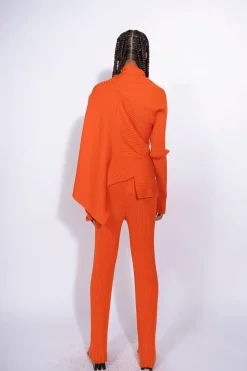 Sale Marques ' Almeida DRAPED JUMPER IN MERINO KNIT ORANGE
