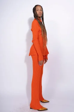 Sale Marques ' Almeida DRAPED JUMPER IN MERINO KNIT ORANGE