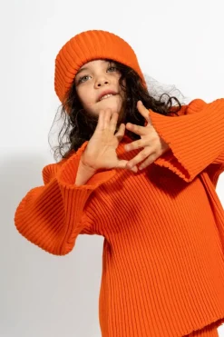 Hot Marques ' Almeida MERINO KNIT JUMPER ORANGE