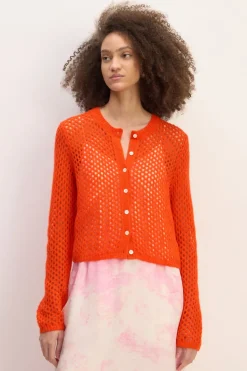 Outlet Marques ' Almeida MESH KNIT CARDIGAN ORANGE