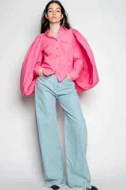 Discount Marques ' Almeida PINK BALLON SLEEVE SHIRT BRIGHTPINK