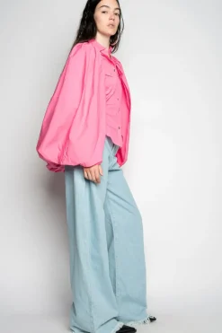 Discount Marques ' Almeida PINK BALLON SLEEVE SHIRT BRIGHTPINK