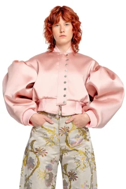Clearance Marques ' Almeida BOMBER JACKET WITH PUFF SLEEVES PINK