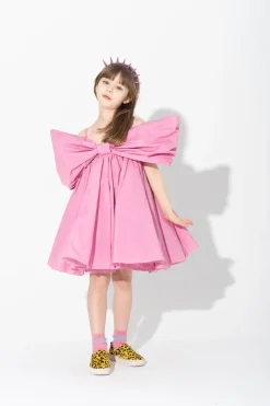 Marques ' Almeida BOW TAFFETA DRESS PINK
