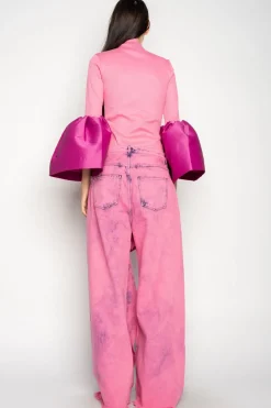 Clearance Marques ' Almeida PINK BOYFRIEND TROUSERS WITH BIG BOW BRIGHTPINK