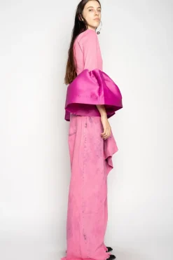 Clearance Marques ' Almeida PINK BOYFRIEND TROUSERS WITH BIG BOW BRIGHTPINK