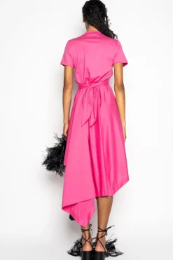 Best Marques ' Almeida PINK CROSS WAIST DRAPE T-SHIRT DRESS BRIGHTPINK