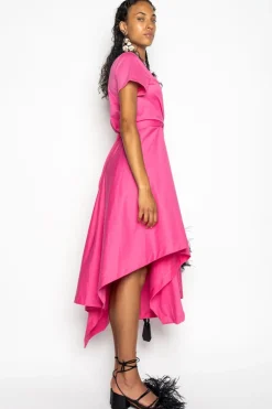 Best Marques ' Almeida PINK CROSS WAIST DRAPE T-SHIRT DRESS BRIGHTPINK