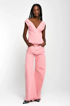 Online Marques ' Almeida DRILL BOYFRIEND TROUSERS PINK