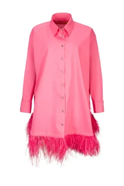 Best Marques ' Almeida PINK FEATHER SHIRT DRESS BRIGHTPINK