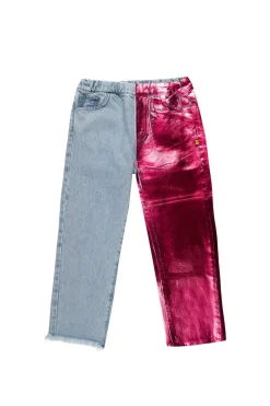 New Marques ' Almeida PINK FOIL BAGGY TROUSERS MULTICOLOUR
