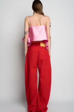 Online Marques ' Almeida PINK FRONT FRILL TOP LIGHTPINK