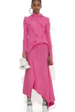 Marques ' Almeida MERINO FITTED FEATHER TURTLENECK PINK