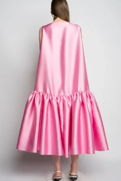 Discount Marques ' Almeida PINK MIDI SLEEVELESS PUFF HEM DRESS LIGHTPINK