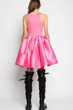 Sale Marques ' Almeida PINK MINI DRESS WITH TANK TOP SCOOPED BRIGHTPINK