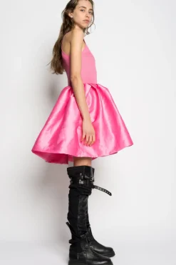 Sale Marques ' Almeida PINK MINI DRESS WITH TANK TOP SCOOPED BRIGHTPINK