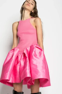 Sale Marques ' Almeida PINK MINI DRESS WITH TANK TOP SCOOPED BRIGHTPINK