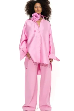 Clearance Marques ' Almeida SATIN OVERSIZED SHIRT PINK