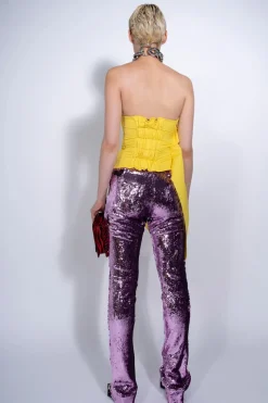 Discount Marques ' Almeida SEQUINS BOOTCUT TROUSERS PINK