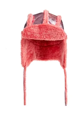 New Marques ' Almeida SHINY LEATHER EAR COVER HAT PINK