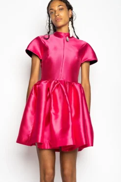 Clearance Marques ' Almeida PINK SHORT SLEEVE PUFF SKIRT DRESS BRIGHTPINK