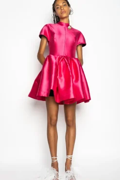 Clearance Marques ' Almeida PINK SHORT SLEEVE PUFF SKIRT DRESS BRIGHTPINK
