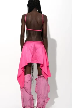 Marques ' Almeida PINK SILK CUT OUT DRESS WITH OPEN BACK BRIGHTPINK