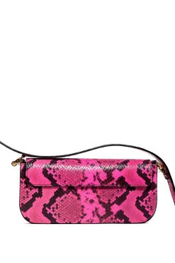 Discount Marques ' Almeida PINK SNAKE PRINT CLUTCH BAG BRIGHTPINK