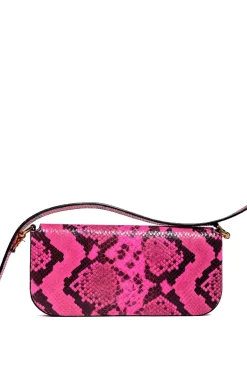 Discount Marques ' Almeida PINK SNAKE PRINT CLUTCH BAG BRIGHTPINK