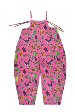 Clearance Marques ' Almeida SQUIGGLE PRINT BALLOON JUMPSUIT PINK