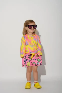 Sale Marques ' Almeida SQUIGGLE PRINT SWIM SHORT PINK