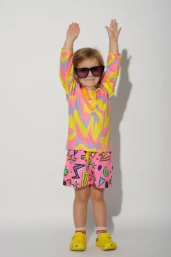 Sale Marques ' Almeida SQUIGGLE PRINT SWIM SHORT PINK