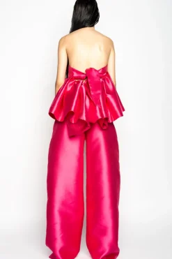 Discount Marques ' Almeida PINK STRAPLESS PEPLUM TOP BRIGHTPINK