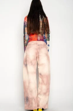 Clearance Marques ' Almeida TIE DYE BOYFRIEND TROUSERS PINK