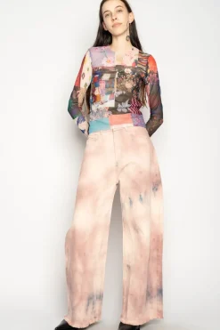 Clearance Marques ' Almeida TIE DYE BOYFRIEND TROUSERS PINK