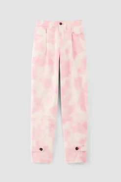 Sale Marques ' Almeida PINK TIE-DYE CUFFED TROUSERS LIGHTPINK