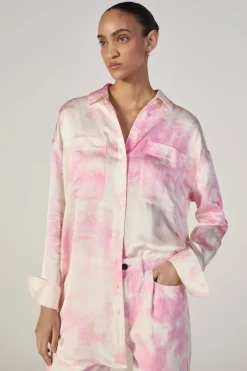 Sale Marques ' Almeida PINK TIE-DYE CUFFED TROUSERS LIGHTPINK