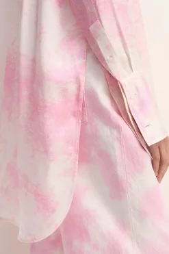 Best Marques ' Almeida PINK TIE-DYE SATIN SHIRT LIGHTPINK