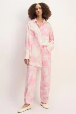 Best Marques ' Almeida PINK TIE-DYE SATIN SHIRT LIGHTPINK