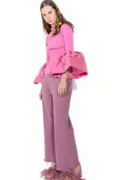 Outlet Marques ' Almeida TURTLENECK PUFF SLEEVE TOP PINK