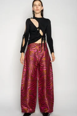 Outlet Marques ' Almeida ZEBRA BROCADE BOYFRIEND TROUSERS PINK